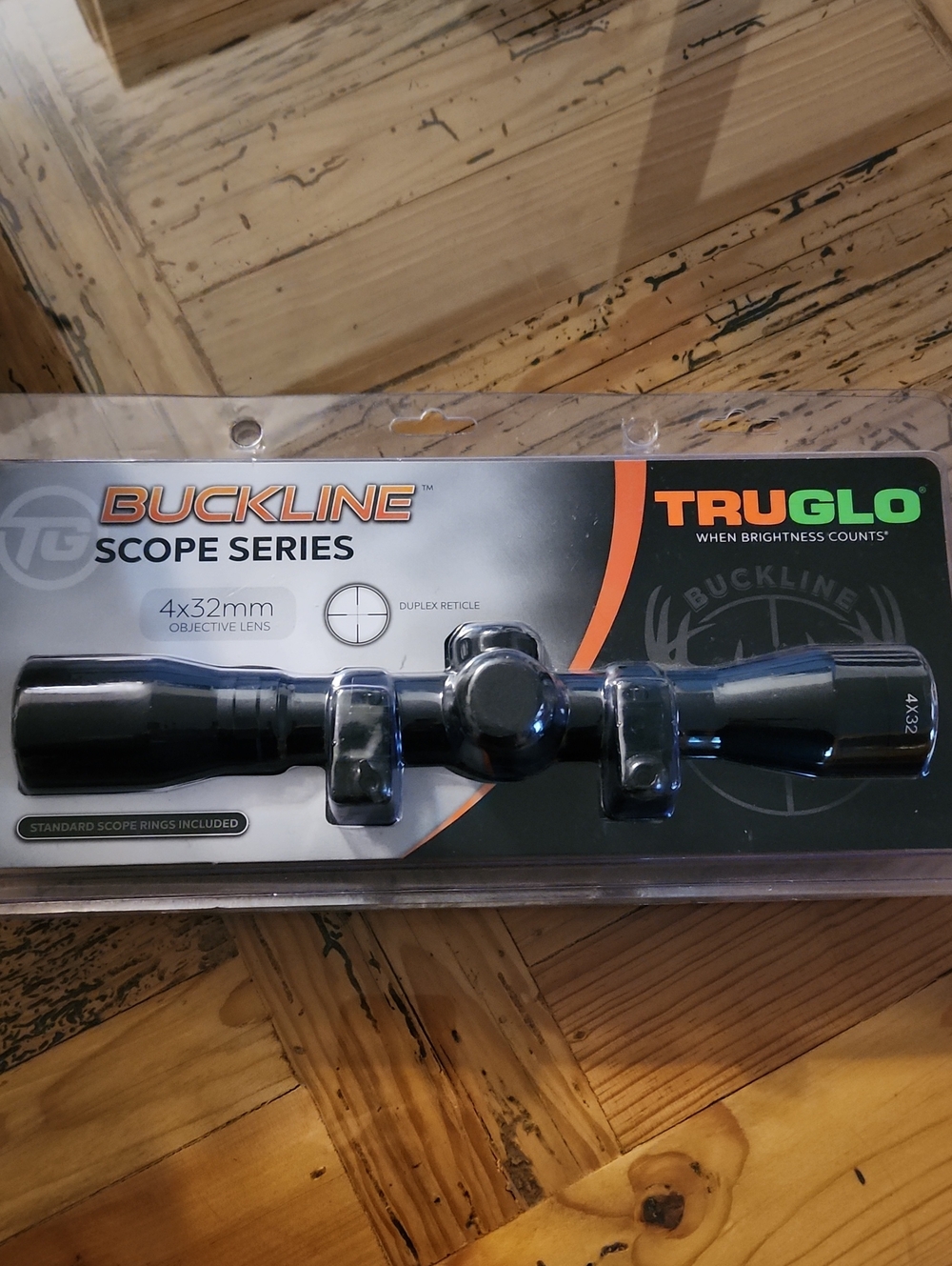 TruGlo Buckline 4x32mm Rifle Scope with duplex reticle & standard scope ring NEW